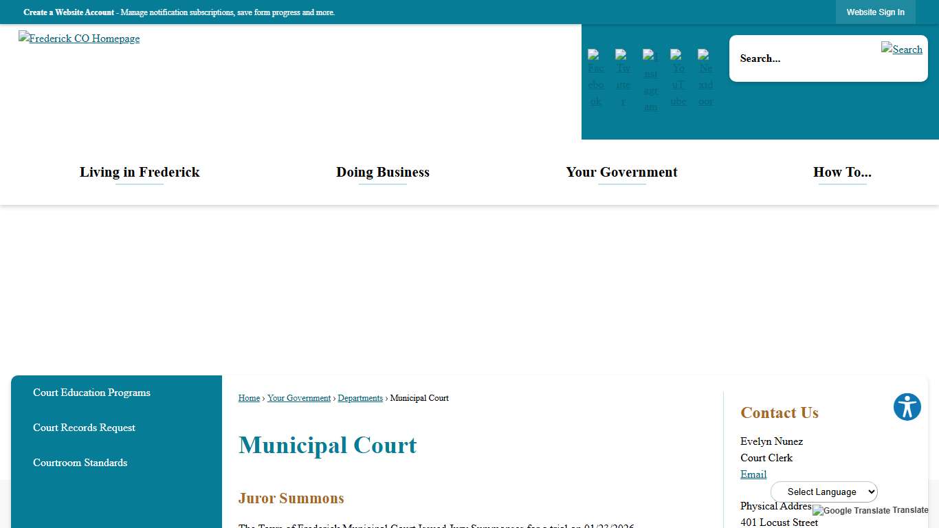 Municipal Court | Frederick, CO - Official Website