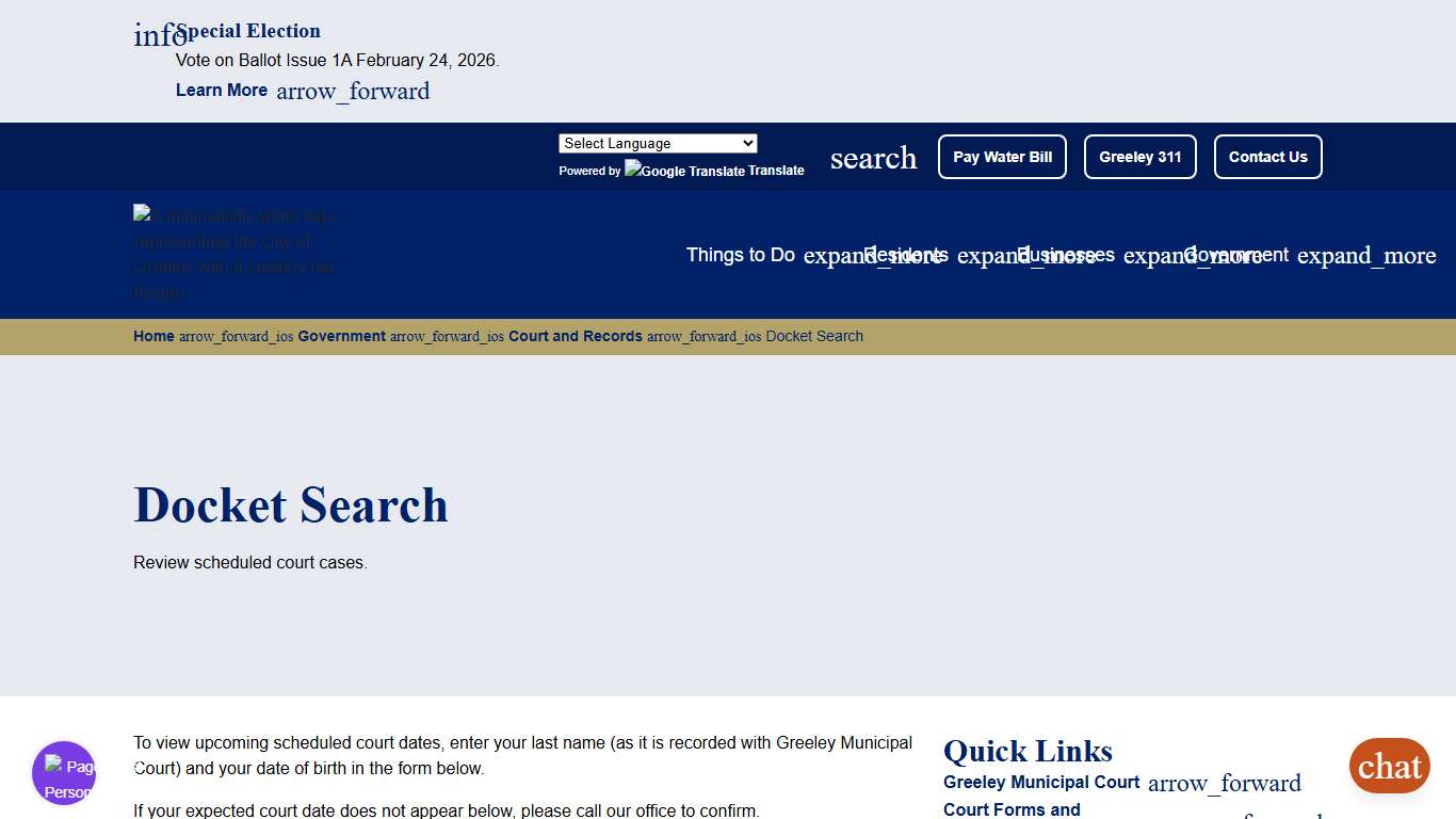 Docket Search | City of Greeley