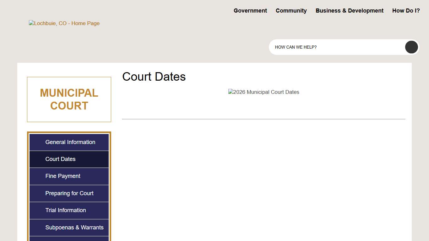 Court Dates | Lochbuie, CO